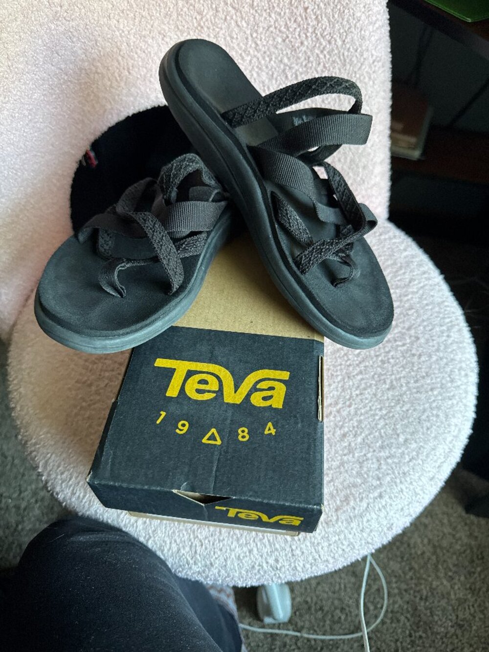 Teva Black Strappy Sport Sandals Lightweight Comfort Shoes